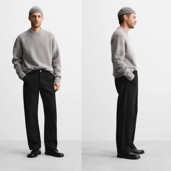 NEW! Zara | Men's Wool-Blend Crew Neck Sweater In Orange - Picture 8 of 10